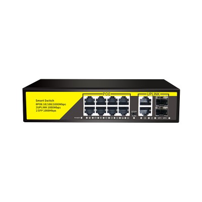 10  Ports Gigabit SWITCH  SFP industrial  Ethernet POE switch 8+2 POE SWITCH 1 SFP PORTS